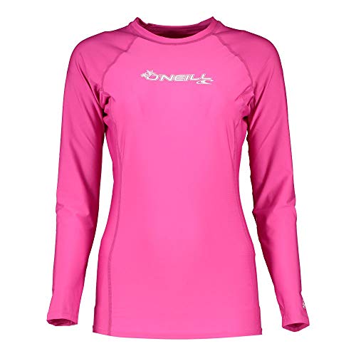 O'Neill Wetsuits Damen Basic Skins Long Sleeve Rash Guard Vest, Pink, S von O'Neill