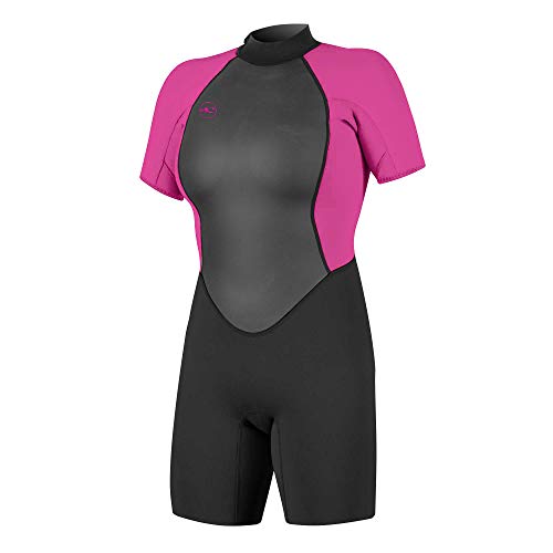 O'Neill Wetsuits Damen Reactor II 2mm Back Zip Spring Wetsuit Neoprenanzug, Black/Berry, 12 von O'Neill