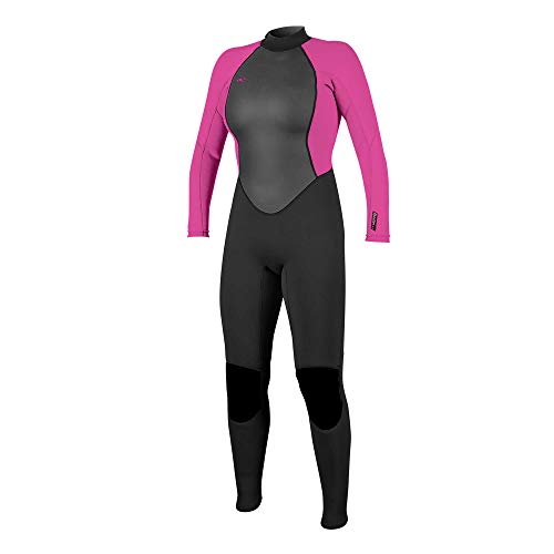 O'Neill Wetsuits Damen Reactor II 3/2mm Back Zip Full Wetsuit Neoprenanzug, Black/Berry, 16 von O'Neill