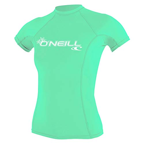 O'Neill Wetsuits Damen T-Shirt Wms Basic Skins S/RASH Guard, Light Aqua, M, 3548-216-M von O'Neill