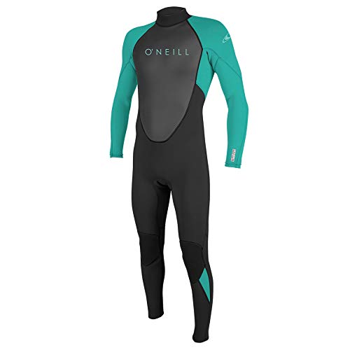 O'Neill Wetsuits Mädchen Reactor II 3/2mm Back Zip Full Wetsuit Neoprenanzug, Black/Light Aqua, 14 von O'Neill