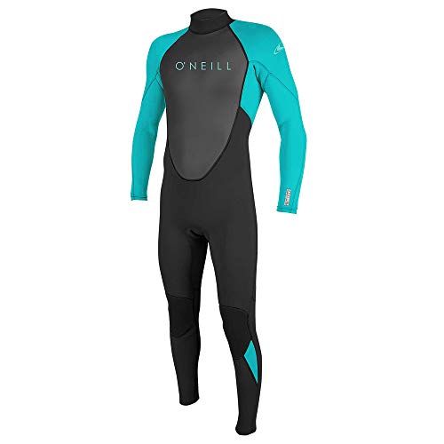 O'Neill Wetsuits Mädchen Reactor II 3/2mm Back Zip Full Wetsuit Neoprenanzug, Black/Light Aqua, 6 von O'Neill