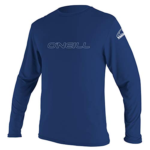 O'Neill Wetsuits Men's Basic Skins Long Sleeve Sun Shirt Rash Vest, Navy, 2XL von O'Neill