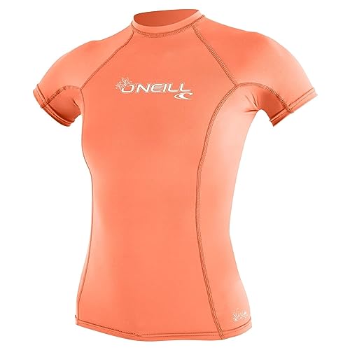 O'Neill Damen Women's Basic Skins Short Sleeve Sun Shirt Rash Vest, Light Grapefruit, L EU von O'Neill