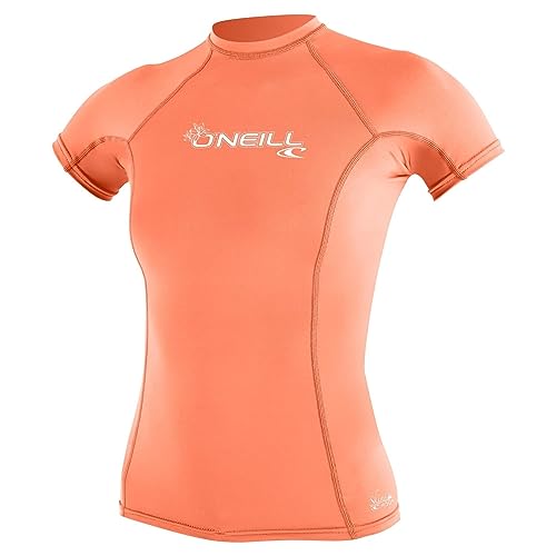 O'Neill Wetsuits Women's Basic Skins Short Sleeve Sun Shirt Rash Vest, Light Grapefruit, S von O'Neill