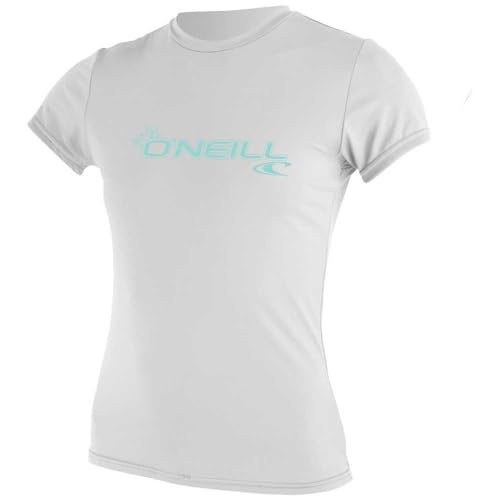 O'Neill Wetsuits Women's Basic Skins Short Sleeve Sun Shirt Rash Vest, White, XL von O'Neill