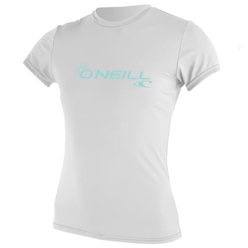 O'Neill Wetsuits Women's Basic Skins Short Sleeve Sun Shirt Rash Vest, White, XS von O'Neill