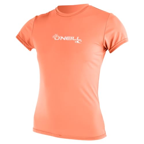 O'Neill Wetsuits Women's Basic Skins UPF 50+ Short Sleeve Sun Shirt, Light Grapefruit, Small von O'Neill