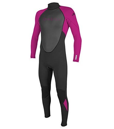 O'Neill Youth Reactor-2 3/2mm Back Zip Full Wetsuit, Black/Berry, 4 von O'Neill