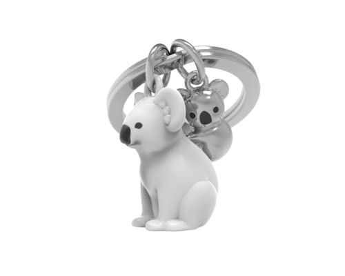 O meta[l]morphose Metalorphose – Schlüsselanhänger Koala und sein Baby – MTM278-01, Gris et Chrome, one size, Casual von O meta[l]morphose