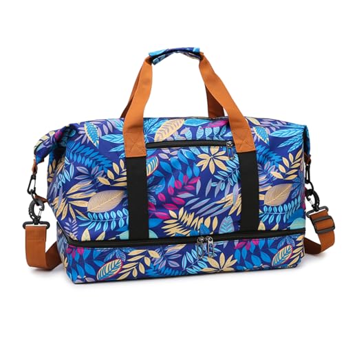 OAIEU Tragbare, erweiterbare Reisetasche, leicht, großes Fassungsvermögen, für Damen und Herren(Blau) von OAIEU
