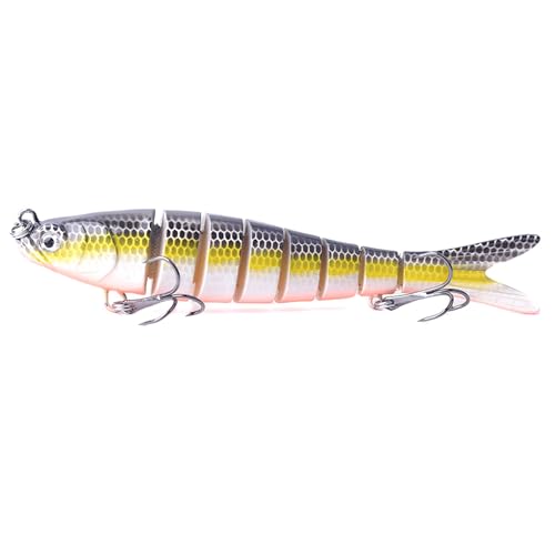 OAJABBGE Angelköder Mehrere Abschnitte Köder Angelhaken Salzwasser 3D Minnow Angelköder Swimbait Wobbler Angelausrüstung Tackle Tool von OAJABBGE