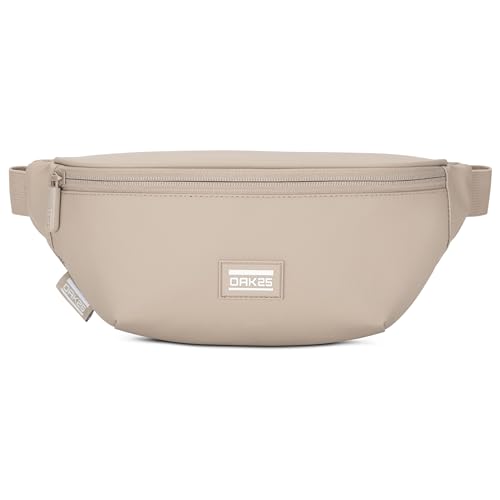 OAK25 Bauchtasche Damen & Herren Beige - Everyday Sling - Hüfttasche für Sport Outdoor Stadt Reise - Gepolsterte Gürteltasche - Crossbody Bag mit Gurt - Wasserabweisend von OAK25