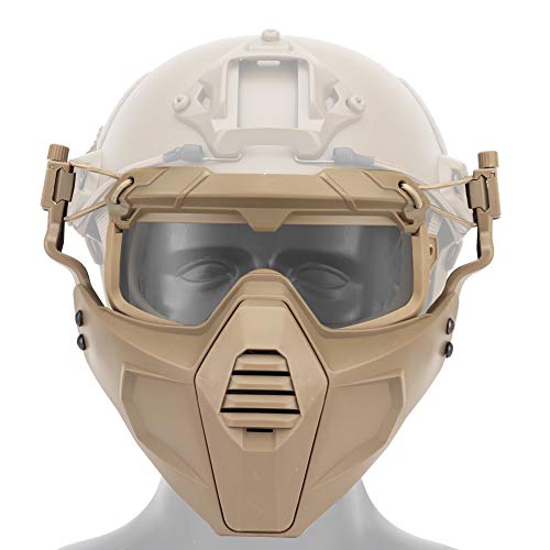 FAST Helm Schutzbrille Brille mit abnehmbarer Gesichtsmaske Passend für Airsoft Paintball Halloween Party von OAREA