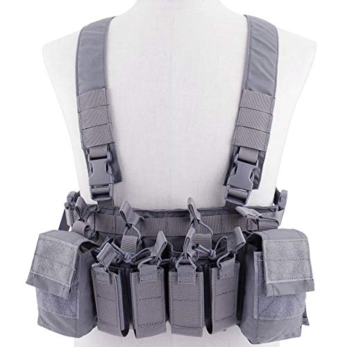 OAREA Tactical Chest Vest Rig Verstellbares X-Gurtzeug mit 5,56 9-mm-Gewehrmagazintaschen für Airsoft Shooting Wargame Paintball OAREA Tactical Chest Vest Rig Verstellbares X-Gurtzeug mit 5,56 9-mm-Gewehrmagazintaschen für Airsoft Shooting Wargame Paintball von OAREA
