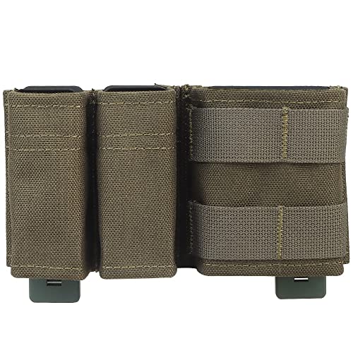 OAREA Tactical Airsoft 5,56 9mm 1+2 Seitliche Dreifach-Magazintasche Fast Draw MOLLE Mag Pouch Camouflage Weste Molle Ammo Pouch Taschen(MG-F-06-RG) von OAREA