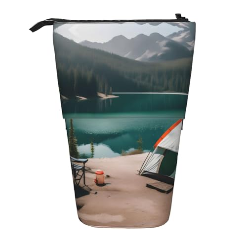 Serenity Lake Camping Vertikales einziehbares Federmäppchen Organizer Box Weihnachten Urlaub Neujahr Büro Tasche von OAROK