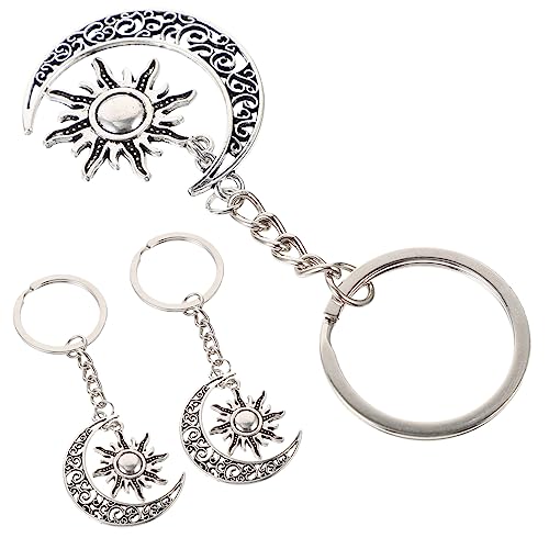 OATIPHO 3St süßer Schlüsselanhänger Mondförmige Schlüsselanhänger Sonne anhänger spriegel Pendant dekorativer Schlüsselanhänger schlüsselanhänger Aluminiumlegierung Silver von OATIPHO