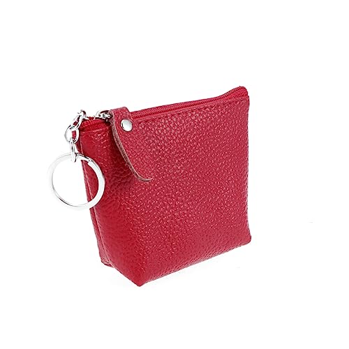 OATIPHO Echtleder ünzgeldbörse Damen Mini Tasche Cowhide Beutel Mit Reißverschluss Für Reisen Rote Reisetasche Für ünzen Und Kleinutensilien von OATIPHO