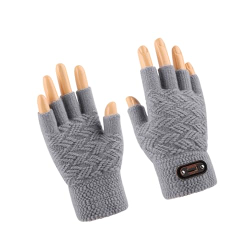 OATIPHO Halbfingerhandschuhe Für Herren Warme Gestrickte Touchscreen Handschuhe Grau Winddicht Und Ideal Für Kaltes Wetter Perfekt Für Training Und Outdoor Aktivitäten von OATIPHO