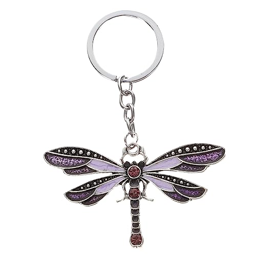 OATIPHO Libelle Schlüsselanhänger strass geldbörse Libellen-Schlüsselanhänger für Frauen Foto schlüsselanhänger tier car keychain kreativer Schlüsselanhänger auto schlüsselanhänger Violett von OATIPHO