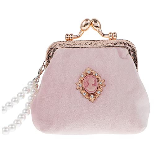 OATIPHO Vintage Geldbörse Für Damen Kleine Tragbare Handtasche Mit Hübschem Münzfach Modische Clutch Rosa Ideal Brautbeutel Oder Für Besondere Anlässe Stilvolle von OATIPHO