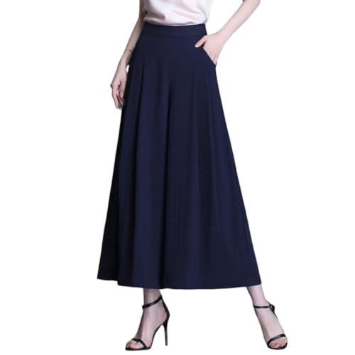 OATTIS Chiffon-Hose Mit Weitem Bein Für Damen Mit Dünnem Fall, Sommer-Plus-Size-Hose Mit Lockerem Seven-Viertel-Rock,Farbe2,XXL von OATTIS