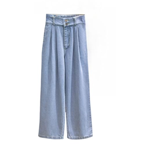 OATTIS Große Jeans Mit Weitem Bein Für Damen, Gerades Bein, Lockere Passform, Herbst-Look, Schmal Und Schlaff, Bodenlange Hose,Farbe1,M von OATTIS