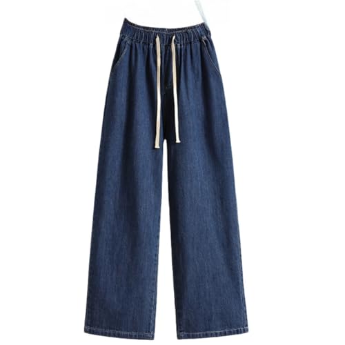 OATTIS Jeans, Damenhosen Mit Geradem Bein Für Frühling Und Herbst, Übergroß, Locker, Bodenbetont Und Hosen Mit Weitem Bein,Farbe1,4XL von OATTIS