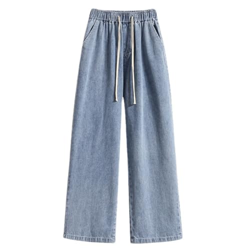 OATTIS Jeans, Damenhosen Mit Geradem Bein Für Frühling Und Herbst, Übergroß, Locker, Bodenbetont Und Hosen Mit Weitem Bein,Farbe2,3XL von OATTIS