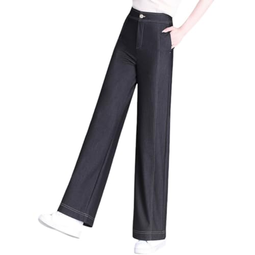 OATTIS Lässige Hose, Hose Mit Weitem Bein, Damen-Frühlings- Und Sommer-Schlankheits-Look, Micro-Tencel-Damenhose, Lockere Damen-Big-Foot-Hose,Farbe1,L von OATTIS