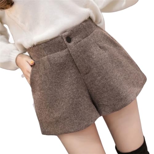 OATTIS Wollshorts Mit Weitem Bein Für Damen Im Herbst Und Winter, Übergroße Schwarze Stiefel Und Hosen In A-Linie, Vielseitig Für Den Außenbereich Geeignet,Farbe2,S von OATTIS