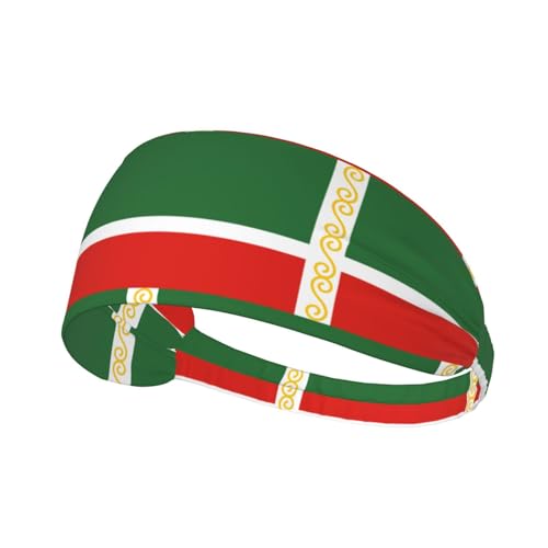 Elastisches Übungs-Stirnband mit Flagge der Tschetschenischen Republik, Schweißband, Unisex, Haarband für einen aktiven Lebensstil von OBAOYY