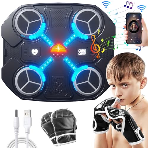 OBEST Musik Boxmaschine Wandmontage Kinder Rhythmus Trainer Smart Bluetooth Verbindung und LED Licht Boxmaschine mit Boxhandschuhen Elektronisches Rhythmus Dekompression Spielzeug OBEST Musik Boxmaschine Wandmontage Kinder Rhythmus Trainer Smart Bluetooth Verbindung und LED Licht Boxmaschine mit Boxhandschuhen Elektronisches Rhythmus Dekompression Spielzeug von OBEST