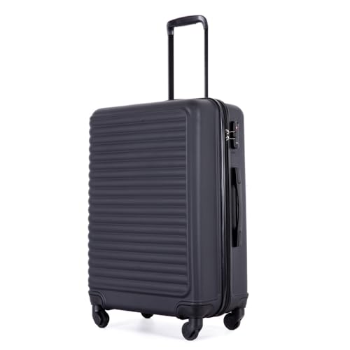 OCACA Hartschalen-Koffer, Rollkoffer, Reisekoffer, Handgepäck 4 Rollen, ABS-Material, TSA Zollschloss, 78 * 52 * 30 (Schwarz) von OCACA