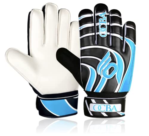 OCBA Torwarthandschuhe für Kinder mit super Grip Latex mit stoßdämpfender Polsterung zum Schutz der Handflächen und Finger, Kinder-Torwarthandschuhe OCBA Torwarthandschuhe für Kinder mit super Grip Latex mit stoßdämpfender Polsterung zum Schutz der Handflächen und Finger, Kinder-Torwarthandschuhe von OCBA