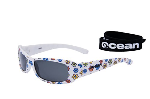 OCEAN SUNGLASSES - Uluwatu - lunettes de soleil polarisÃBlackrolles - Monture : Blanc LaquÃBlackroll/Fleur - Verres : FumÃBlackrolle (17300.3) von OCEAN SUNGLASSES