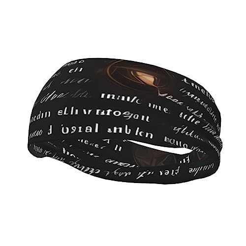 Mysterious Text Sport-Stirnband für Männer und Frauen, geeignet zum Laufen, Radfahren, Yoga, Basketball, elastisches feuchtigkeitsableitendes Haarband. von OCELIO
