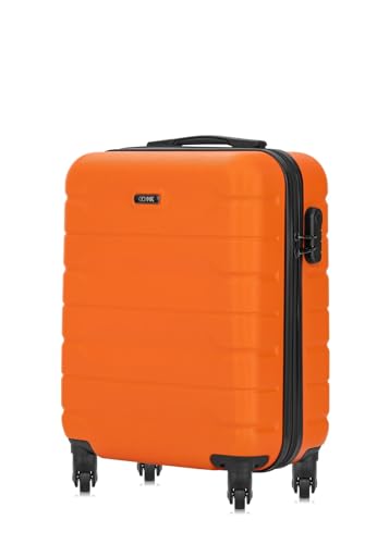 OCHNIK Handgepäck Kabinenkoffer | Farbe: Orange | Größe: S | 56x37x23 cm | Reise-Koffer mit 4 Rollen | Trolley | Langlebig | Mit ABS | Numerische Sperre | Fassungsvermögen 39 L von OCHNIK