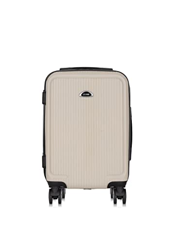 OCHNIK Handgepäck Koffer | Hartschalenkoffer | Material: ABS | Farbe: Creme | Größe: S | Maße: 53x35x23 cm | Fassungsvermögen: 28 l | 4 Rollen | Hohe Qualität von OCHNIK