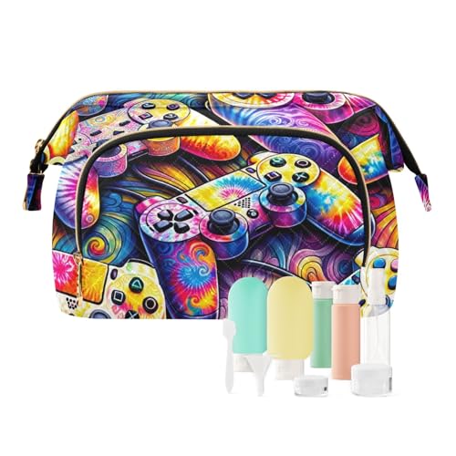 ODAWA Multi Loves Kosmetiktasche, Reise-Kosmetik-Organizer, Kulturbeutel, Make-up-Tasche, Reise-Kosmetiktasche, Kulturbeutel, Organizer-Tasche, Batik-Gamer-Controller, Einheitsgröße von ODAWA