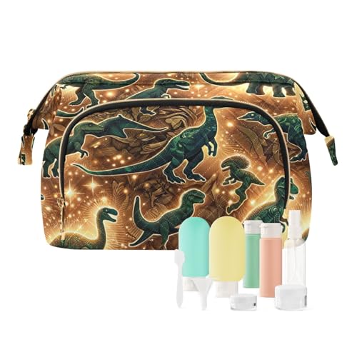 ODAWA Multi Loves Kosmetiktasche, Reise-Kosmetik-Organizer, Kulturbeutel, Make-up-Tasche, Reise-Kosmetiktasche, Kulturbeutel, Organizer-Tasche, Camo Dino Glow, Einheitsgröße von ODAWA