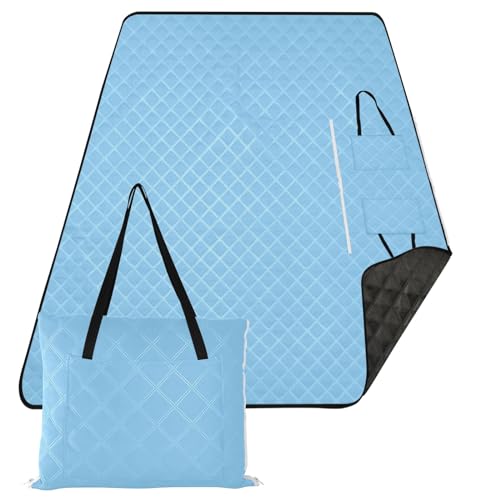ODAWA Tragbare Picknickdecke, wasserdicht, große Matte für Camping oder Reisen, 152,4 x 203,2 cm, Himmelblau von ODAWA
