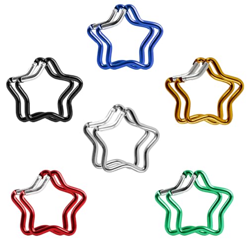 12 Stück Stern Karabiner, SchlüSselanhänger Stern, Karabiner Stern, Star Carabiner, Aluminium-AufhäNgeschnalle, DIY SchlüSselanhänger für Dekoration, Outdoor-Sport, HäNgende Gegenstände 12 Stück Stern Karabiner, SchlüSselanhänger Stern, Karabiner Stern, Star Carabiner, Aluminium-AufhäNgeschnalle, DIY SchlüSselanhänger für Dekoration, Outdoor-Sport, HäNgende Gegenstände von ODDerZZii