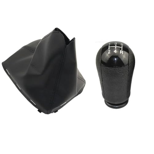 ODSMBK Gear Shift Knob Hebel Stick Gaiter Boot Cover Kragen Passt für Focus C-Max 2003 2004 2005 2006 Auto Styling Zubehör-5 Speed Black Set von ODSMBK