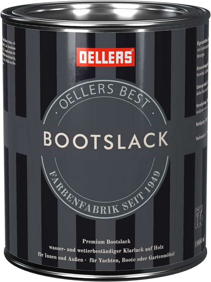 OELLERS Holzlack Premium, Bootslack 1 Liter, farblos, seidenglänzend, Möbellack, Holzlack von OELLERS