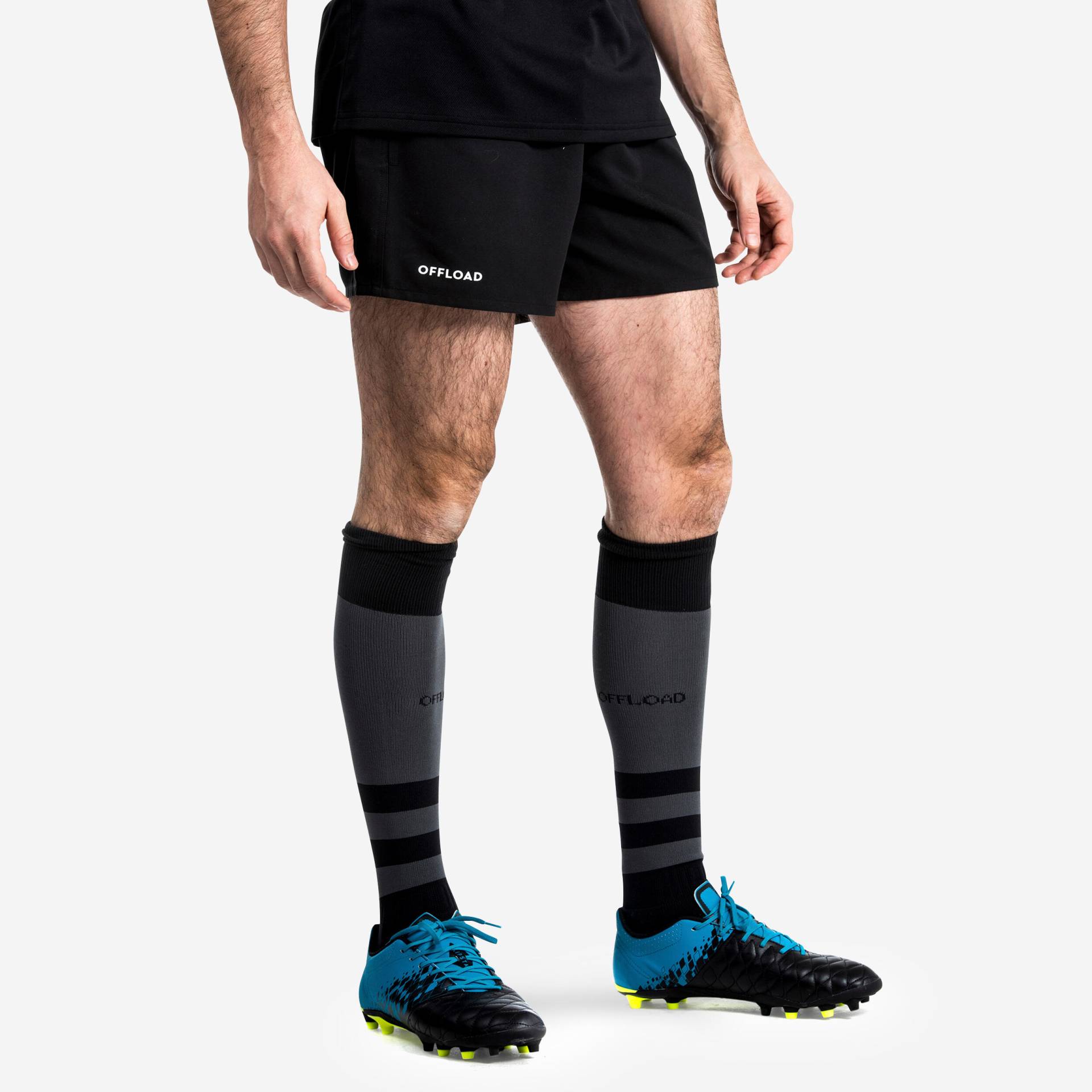 Damen/Herren Rugby Shorts mit Taschen - R100 schwarz von OFFLOAD