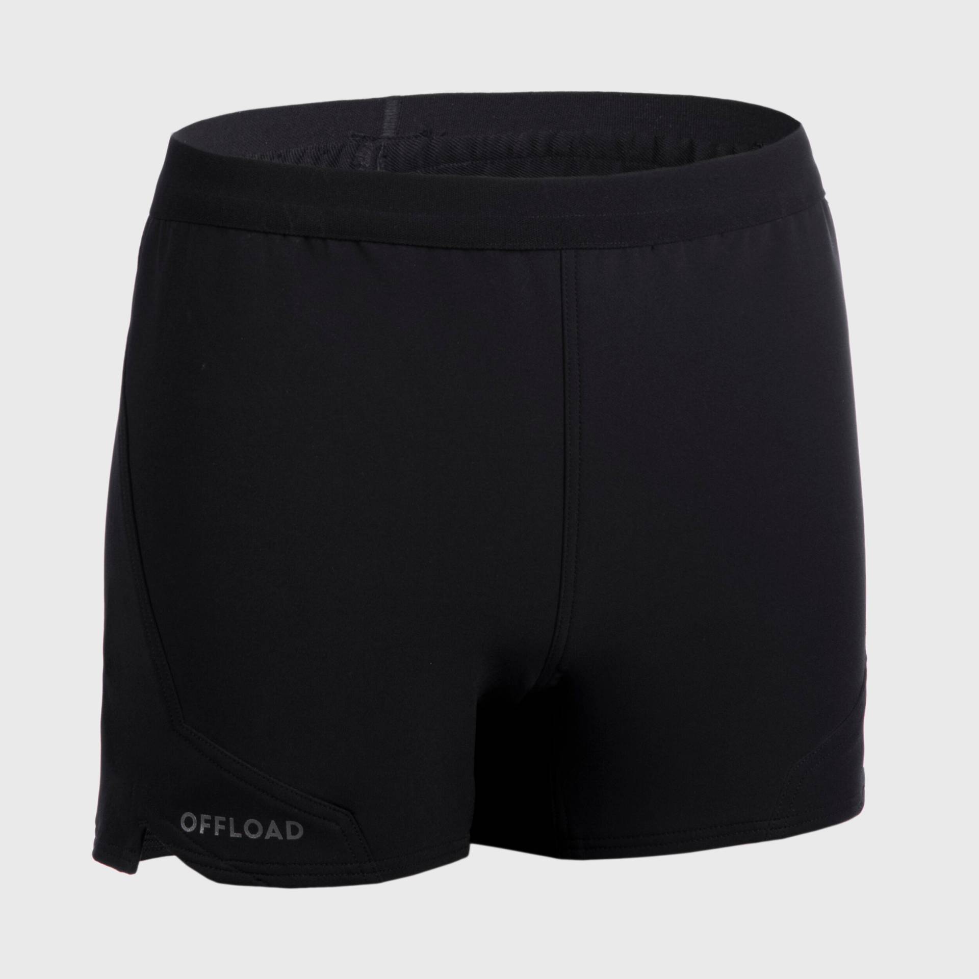 Rugby-Funktionsshorts R500 Damen schwarz von OFFLOAD