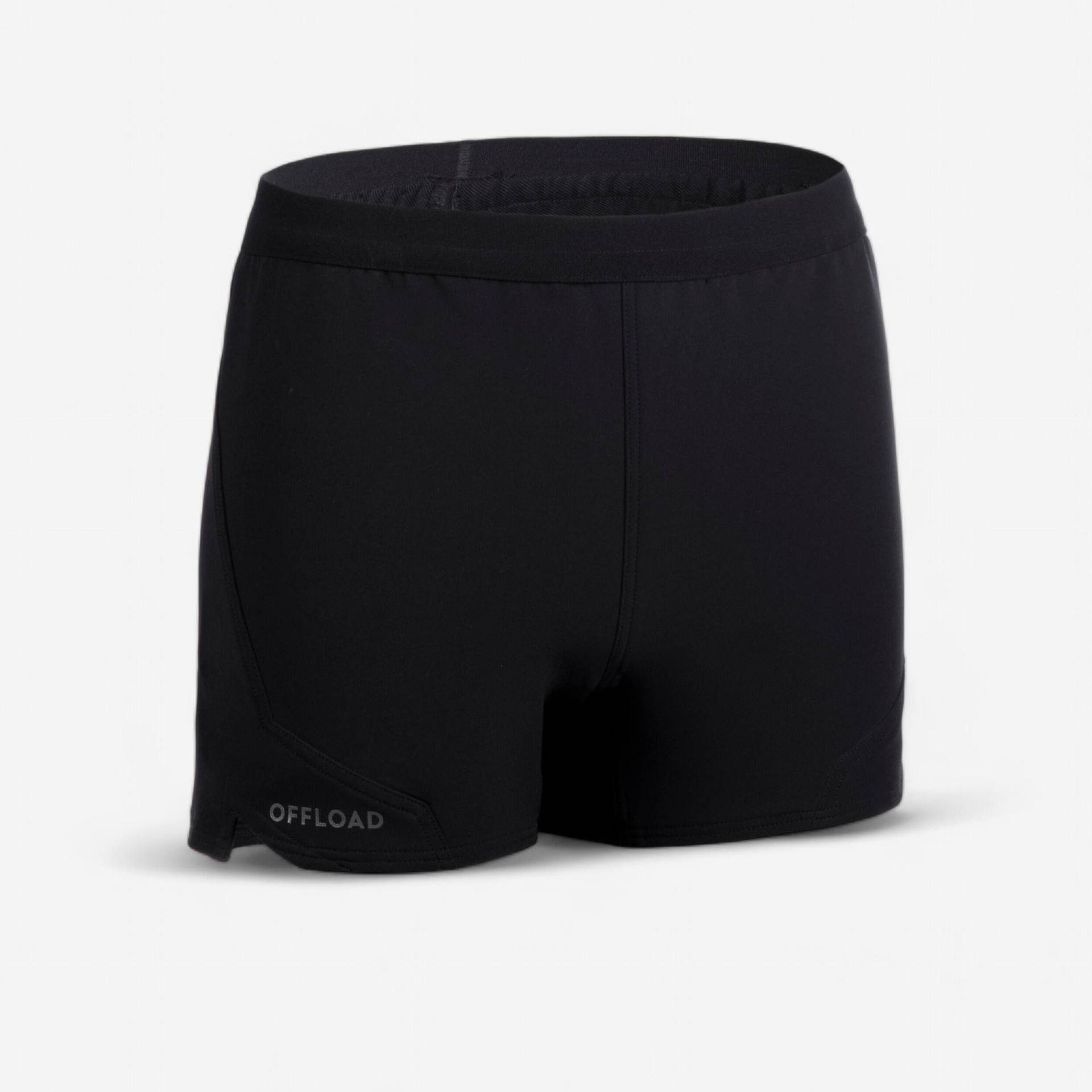 Rugby-Funktionsshorts R500 Damen schwarz von OFFLOAD