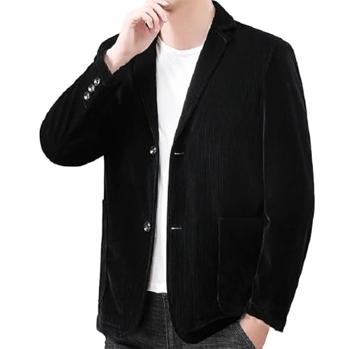 OFFSUM Anzugjacken Für Herren - Plus Size Herren Business Lässig Einfache Arbeit Slim Anzugjacke L-8Xl Vintage Mit Taschen Strickjacke Tägliche Tops,Schwarz,6XL von OFFSUM